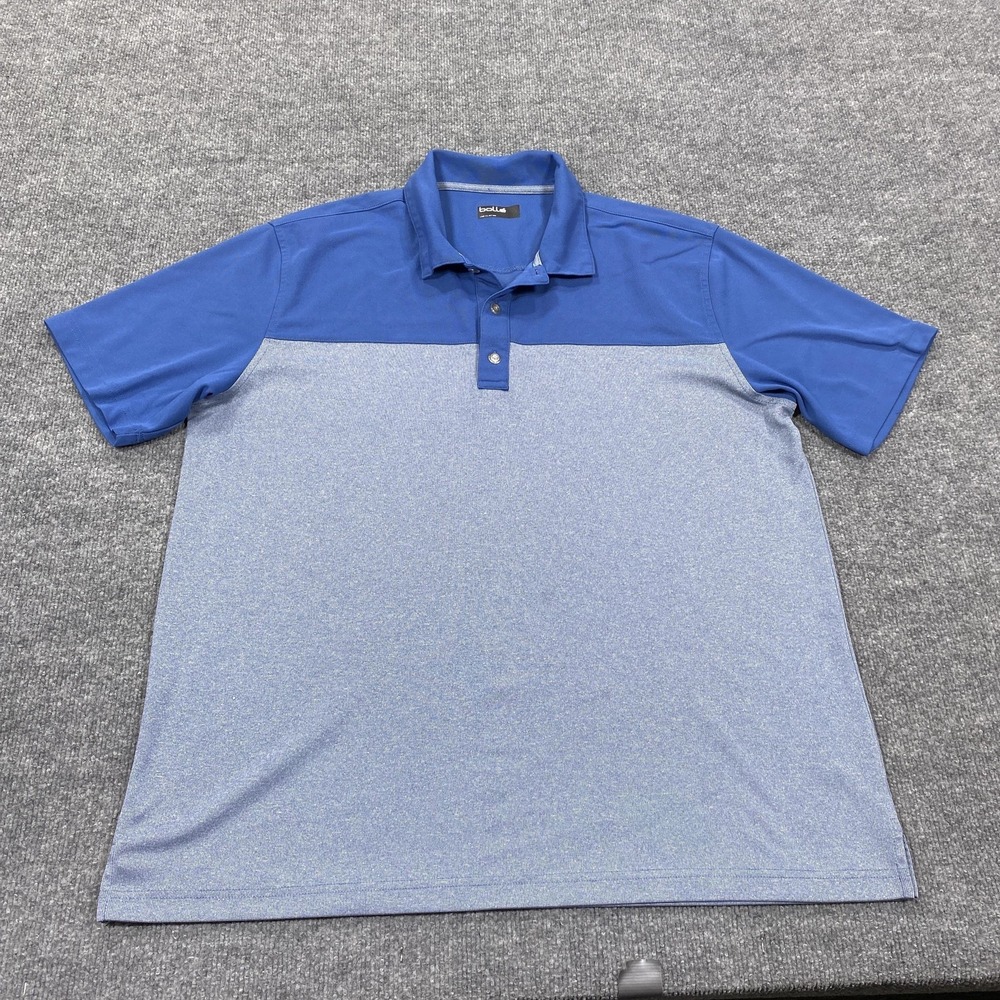 Bollé Polo Shirt Mens XL Blue Colorblock 100% Polyester Mesh Golf Performance